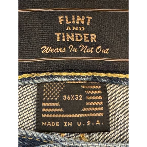 36 X 32 Flint And Tinder Straight Fit Blue Jeans - Picture 4 of 14